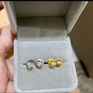 Real diamond 0.05 carat in real yellow gold.sale‼️